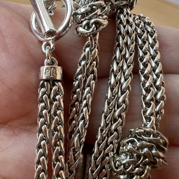 Ralph Lauren Silver-tone long knot toggle necklace Brand New - Picture 5 of 13